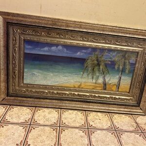 Beach Picture Canvas Wall Art Seascape Scene, Coastal Painting